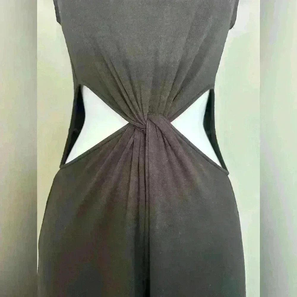 Antistar Black Cutout Wide Leg Jumpsuit Sleeveless Open Back Size Small - Picture 5 of 11